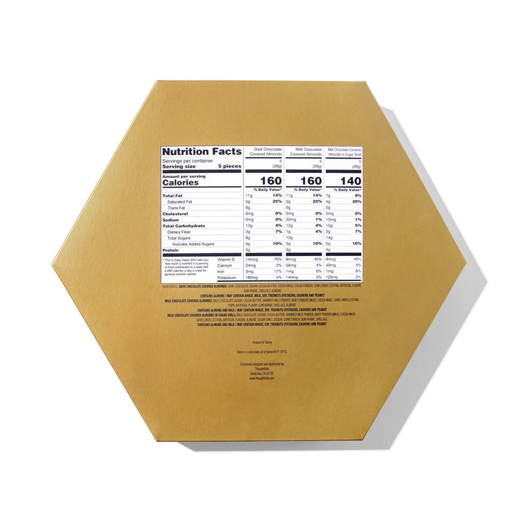 nutrition facts for chocolate almond gift set