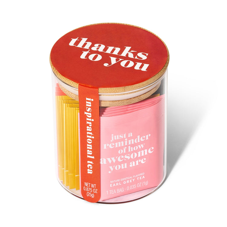 thank you tea affirmation gift set in jar