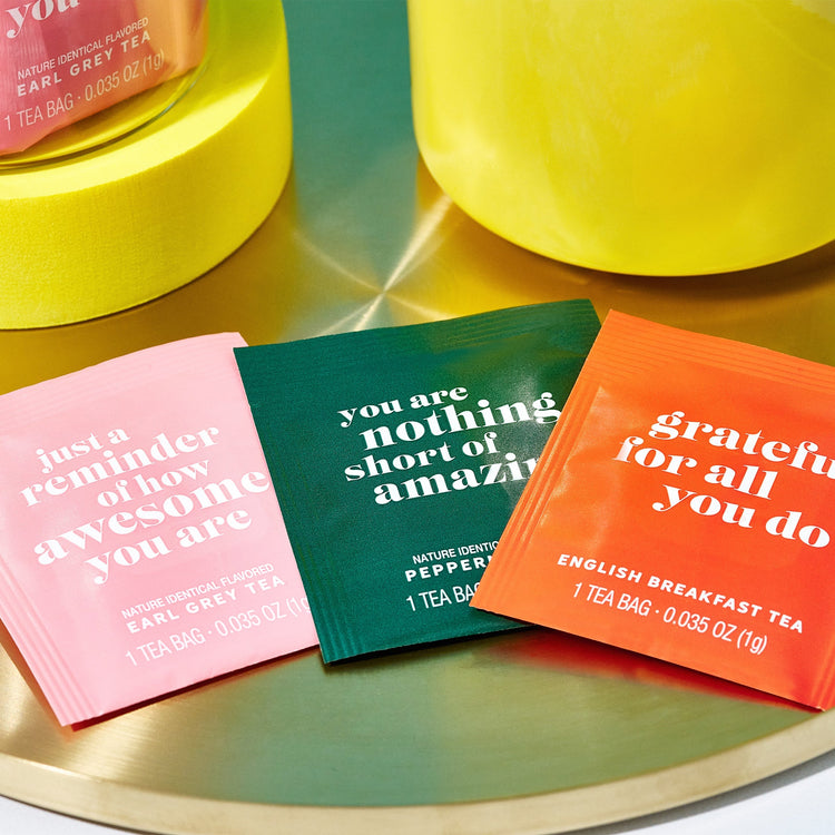 tea packets for tea affirmation thank you gift