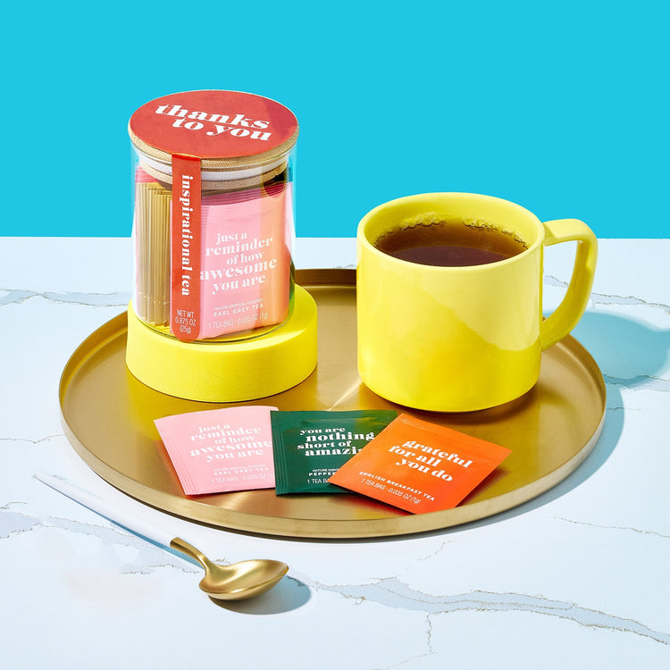 tea affirmation thank you gift set in mug